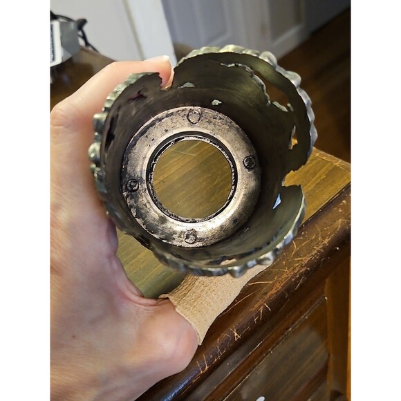 Godinger Silver Art Co Ltd Silver Toned Metal Detailed Christmas Candle Holder - Picture 7 of 7